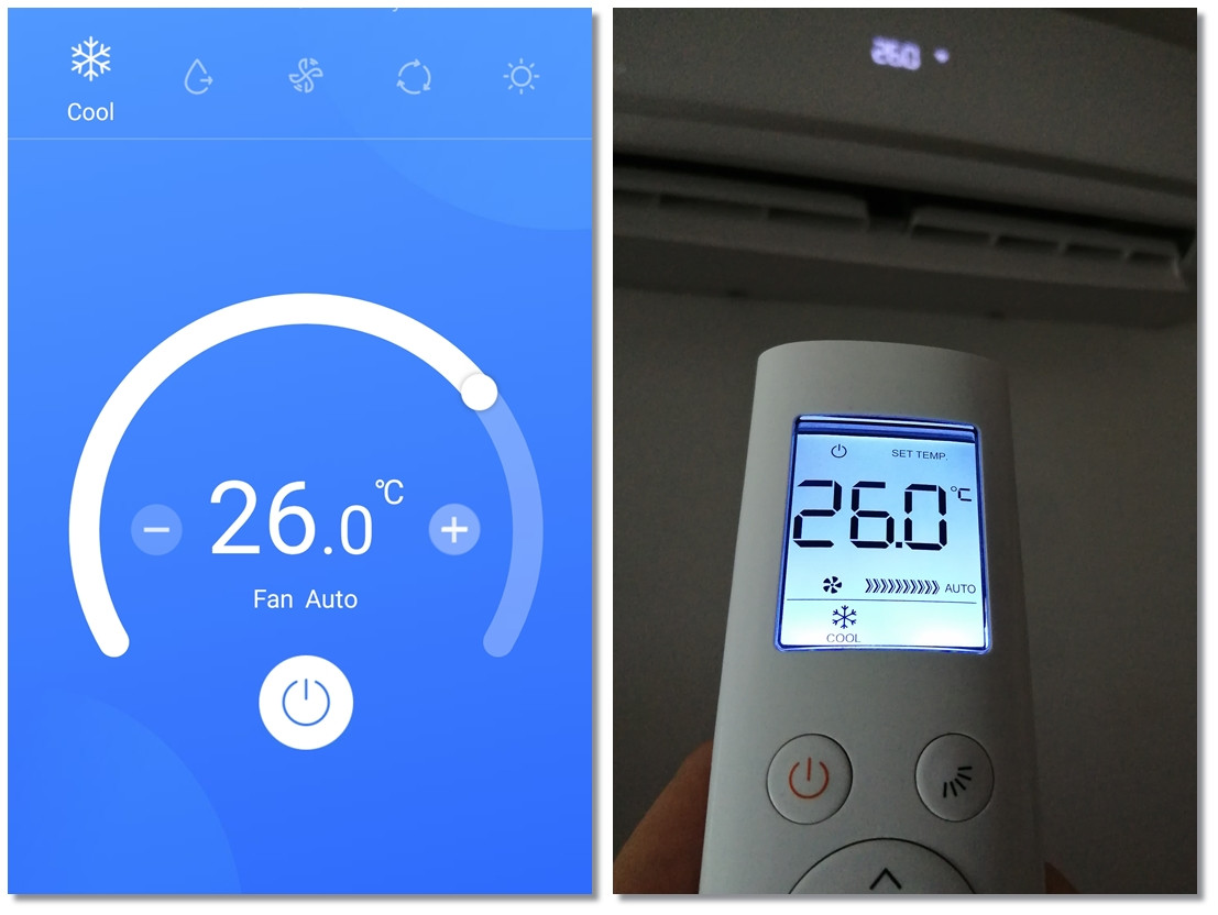 Klíma üzemmód, hőmérséklet és ventilátor fordulatszám beállítása